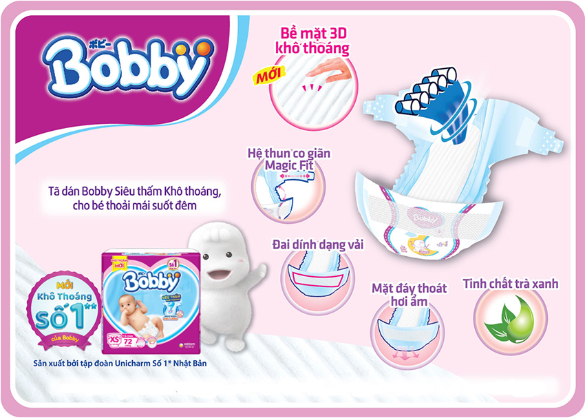 Tính năng nổi bật của tã dán Bobby