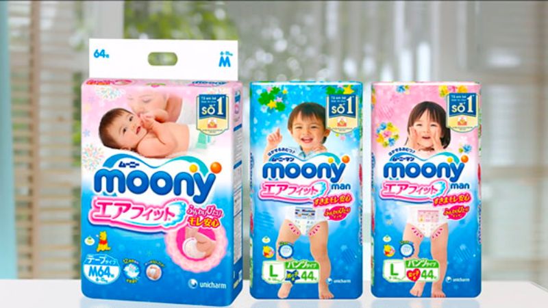 Tã bỉm Moony size M và size L