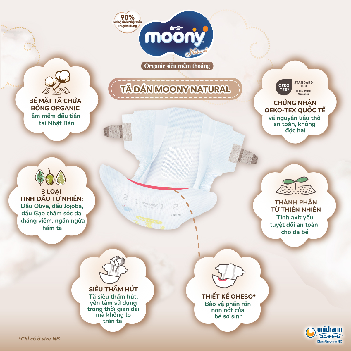Tã dán Moony Natural