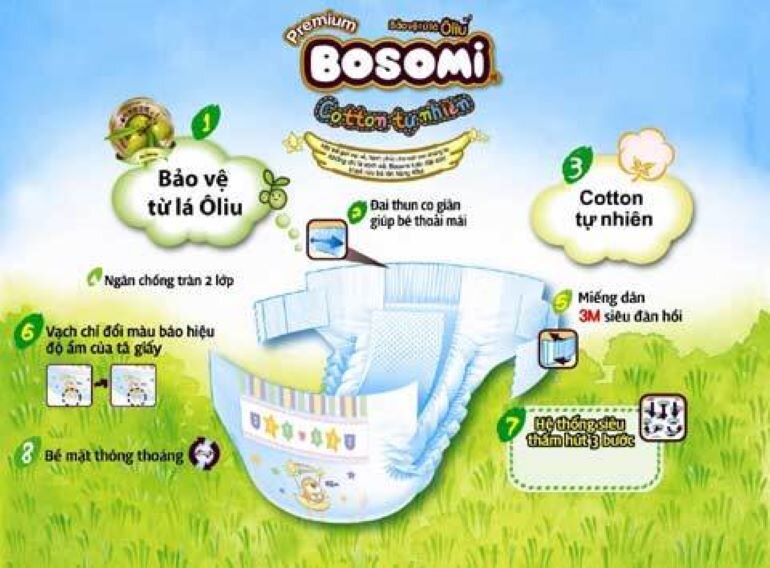 Ưu điểm vượt trội của Bỉm Bosomi Hàn Quốc