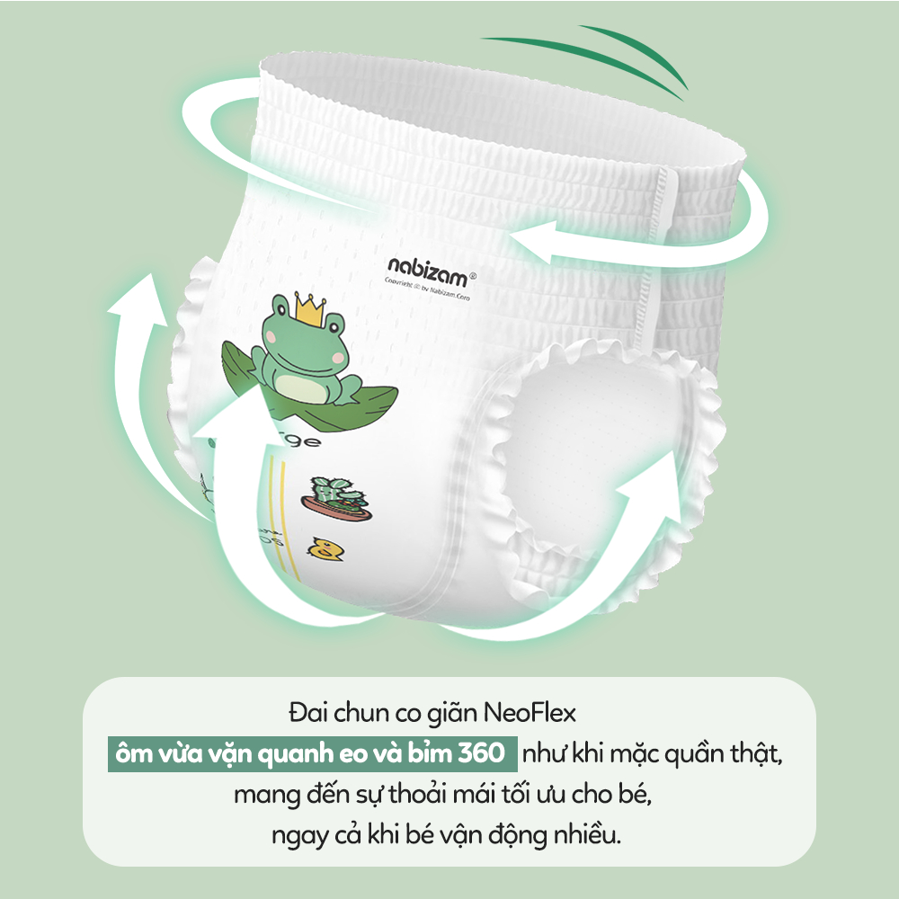 Bỉm sử dụng đai chun co giãn NeoFlext 360 độ