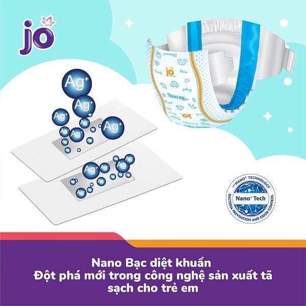 Bỉm Jo áp dụng công nghệ Nano bạc diệt khuẩn trong sản xuất