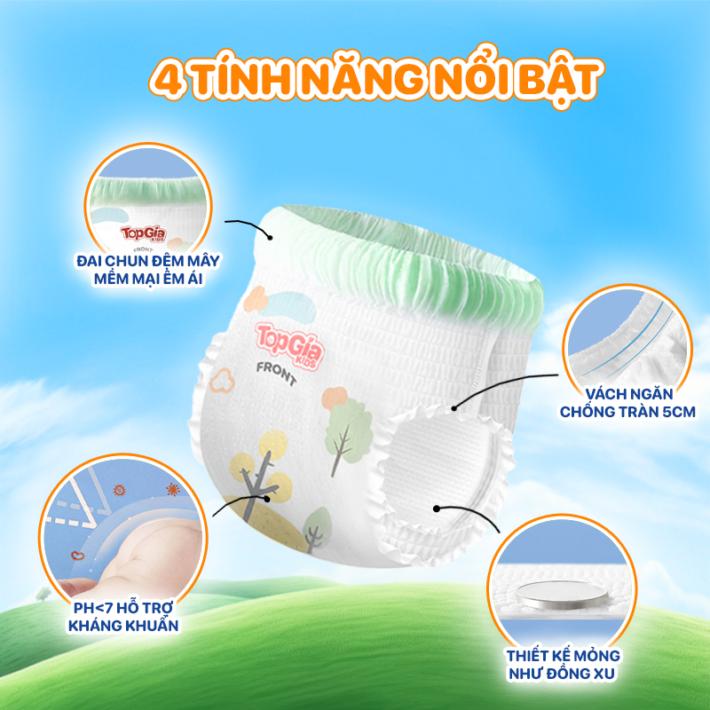 Tính năng nổi bật của bỉm Topgia