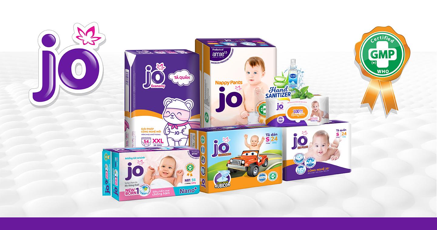 Tã bỉm Jo sản phẩm của công ty Trách Nhiệm Hữu Hạn TM Quốc Tế Việt Sinh