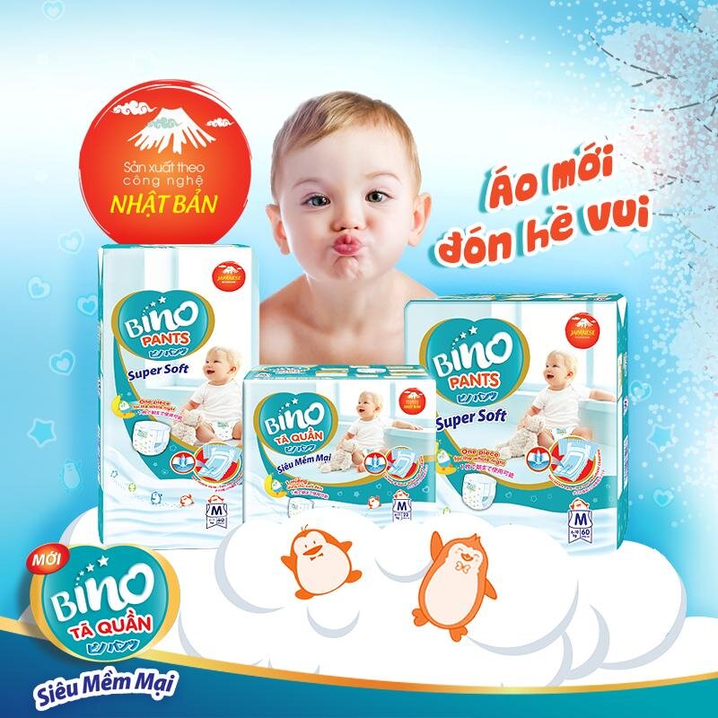 Tã bỉm Bino sản xuất theo công nghệ Nhật Bản