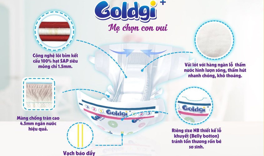 Ưu điểm vượt trội của bỉm Goldgi Nhật